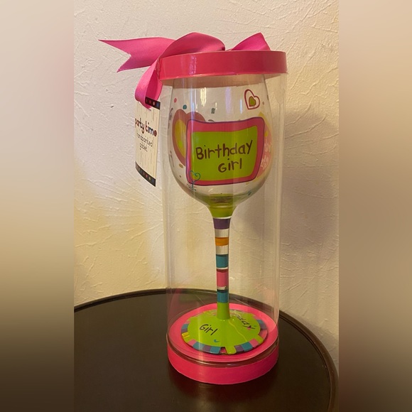 BIRTHDAY GIRL Hand Painted Goblet/Wine Glass - Picture 2 of 9